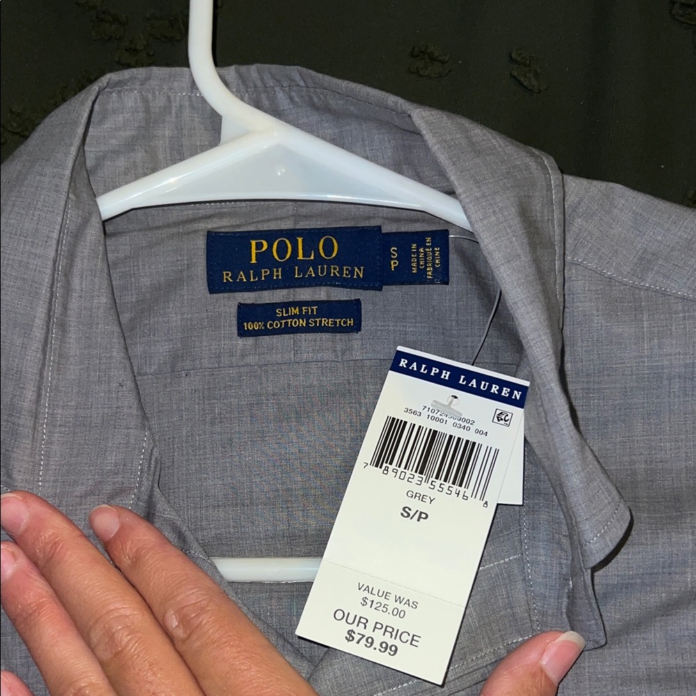 Polo by Ralph Lauren Men's Light Gray Dress Shirt - Picture 4 of 5